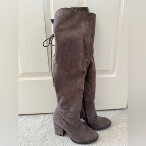 Kohl's SO Brand Brown Suede Over the Knee-High Lace Up detail Boots